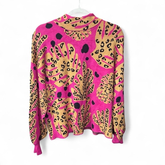 Dance Around It Mixed Print Sweater – Fuchsia Pink, Large 🐆💗 - Picture 8 of 11
